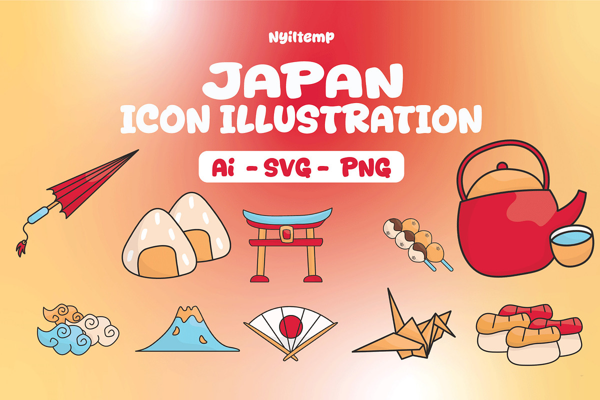 Japan Icon Illustration, a Solid Icon by nyilstudio