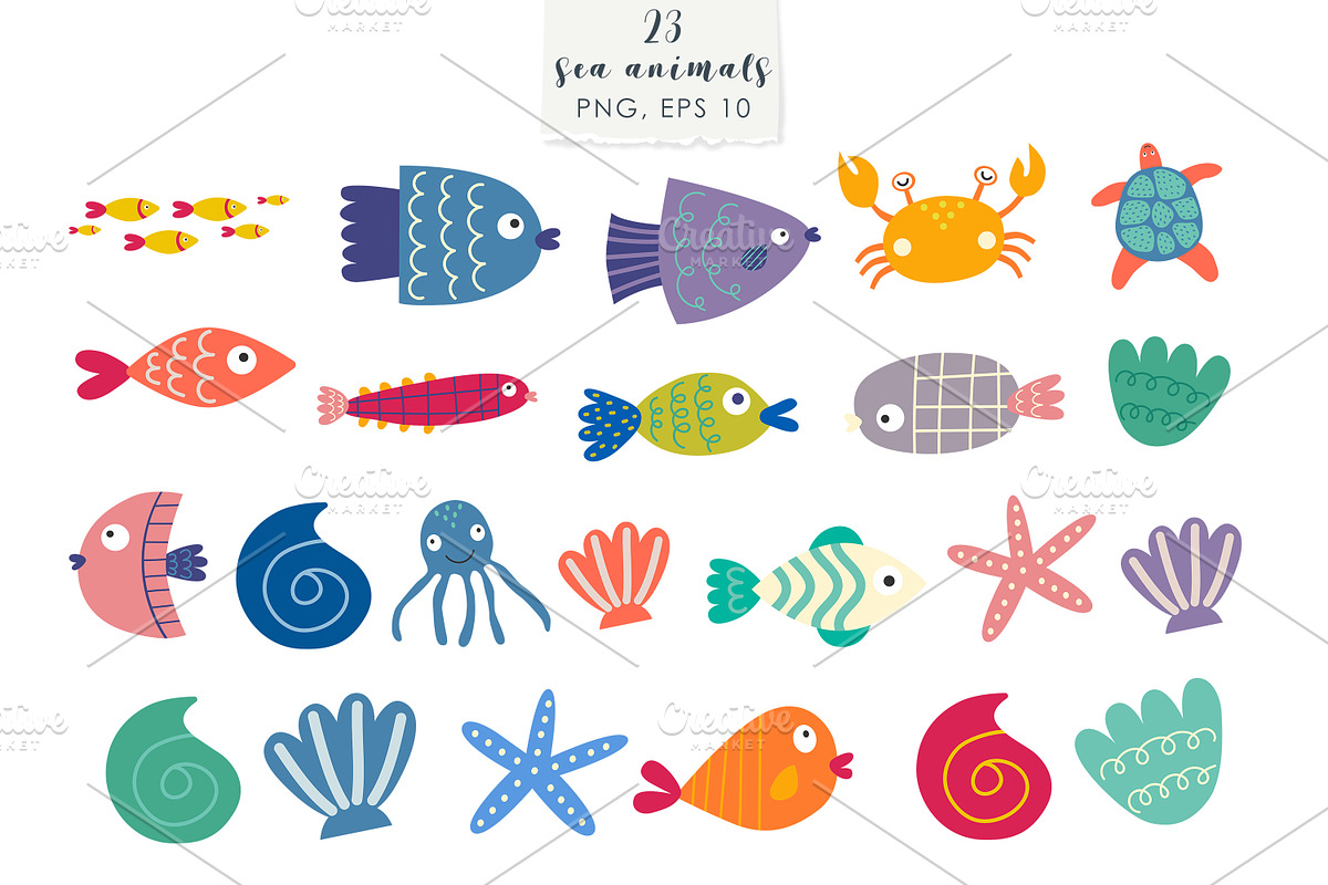 Sea Life Collection, a Seasonal Illustration by Kira Konoshenko (Photo 2 of 13)