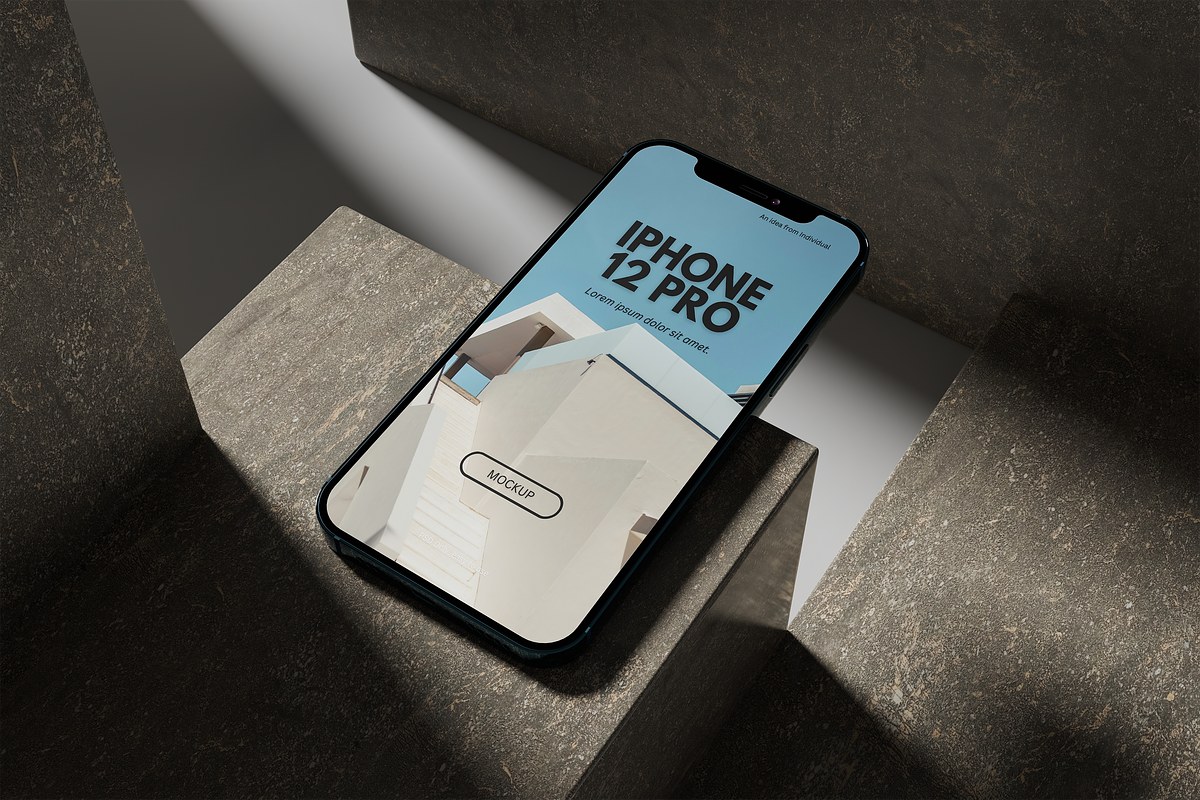 iPhone 12 Pro Mockup, an iPhone Mockup by xavier_studio (Photo 3 of 5)