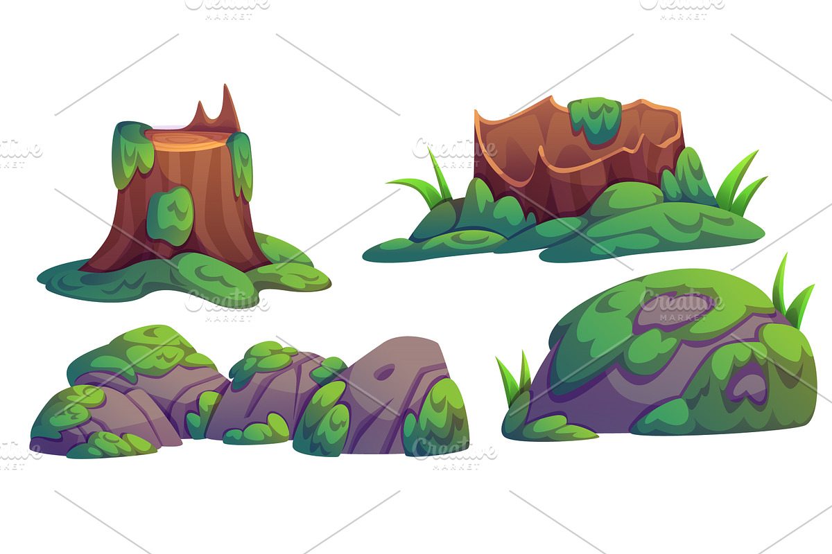 Natural swamp scenery elements, an Object Illustration by art PVP - market