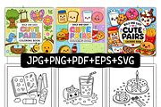 Cute Pairs Bold and Easy Coloring, a Decorative Illustration by Design Station (Thumbnail 2 of 3)