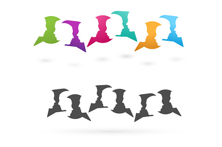 Speech bubbles line set