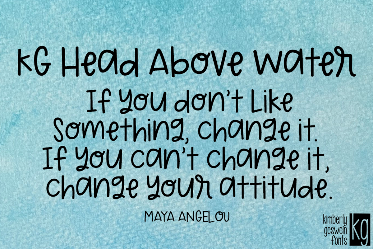 KG  Head Above Water, a Font by Kimberly Geswein Fonts (Photo 3 of 3)