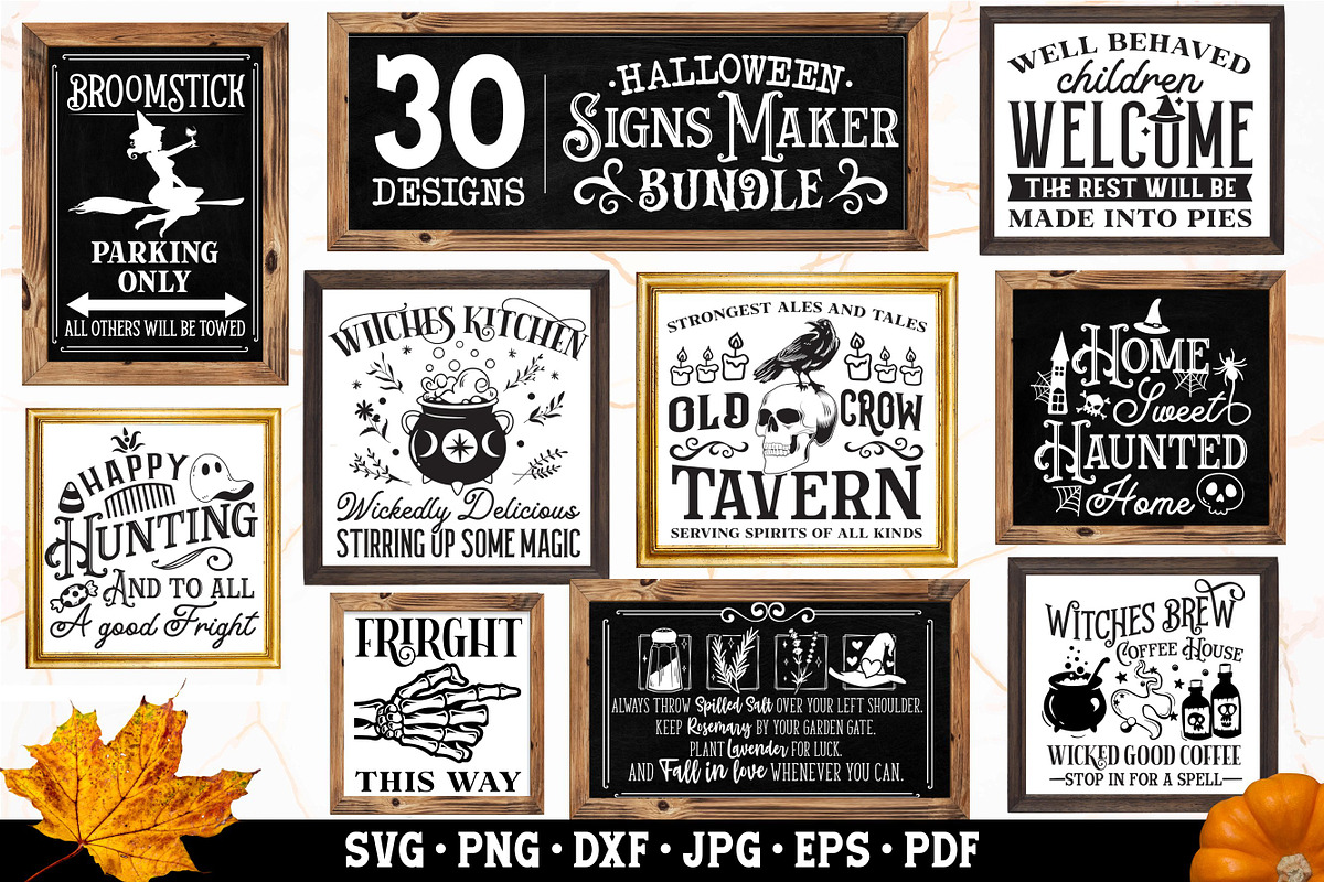 Halloween Signs Bundle SVG, a Seasonal Illustration by RossiGalleria (Photo 4 of 4)