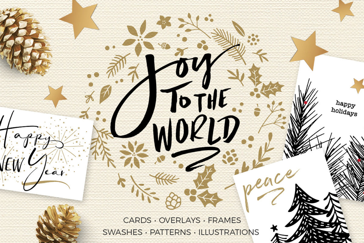 JOY TO THE WORLD HOLIDAY DESIGN KIT, a Seasonal Illustration by Mxtama (Photo 1 of 8)