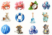 Watercolor Summer Animal Clipart, an Illustration by Designworld (Thumbnail 4 of 6)
