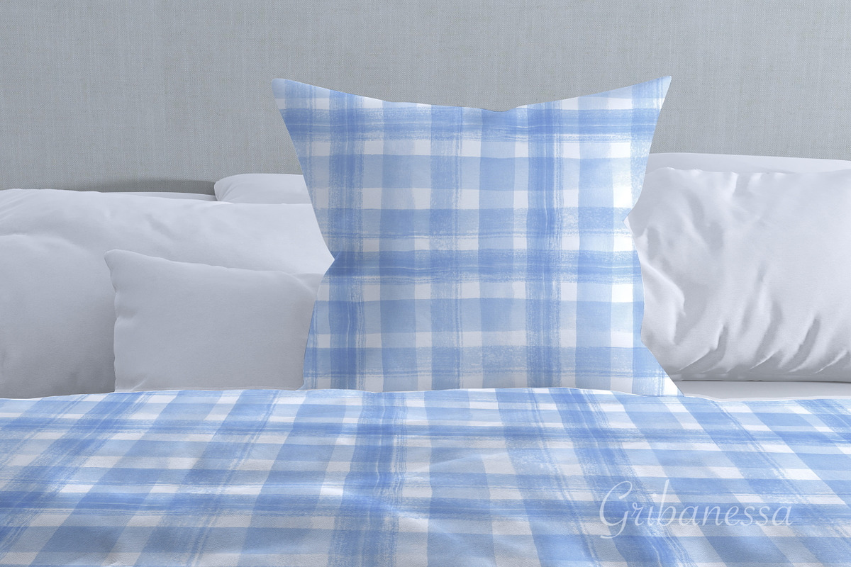 Watercolor Plaid Pattern Set, a Pattern Graphic by Gribanessa (Photo 4 of 4)