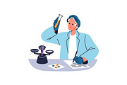 Scientists work in laboratory set, a Person Illustration by PaperTrident (Thumbnail 6 of 7)