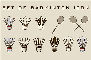 set of icon badminton vector design, a Branding & Logo Template by zyxroun shop