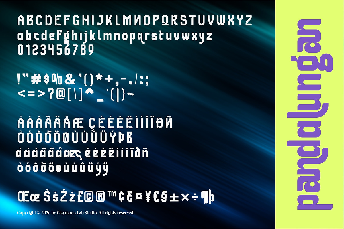 Pandalungan Bold Display Sans Serif, a Sans Serif Font by Claymoon Lab (Photo 2 of 8)