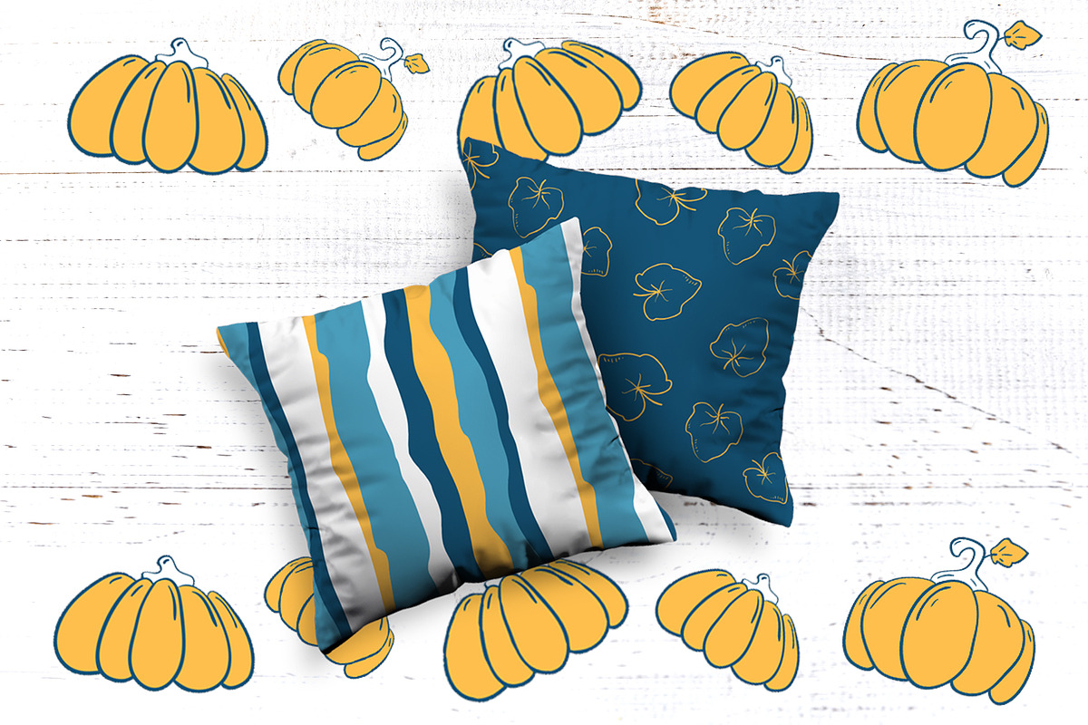 Orange Pumpkin Seamless Patterns, a Pattern Graphic by RabbitAndPencil (Photo 4 of 4)