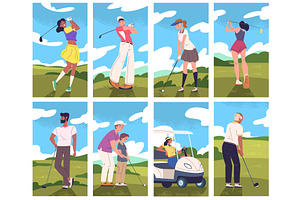 People play golf. Cartoon golfer, a Sport Illustration by Stock-Smart-Start