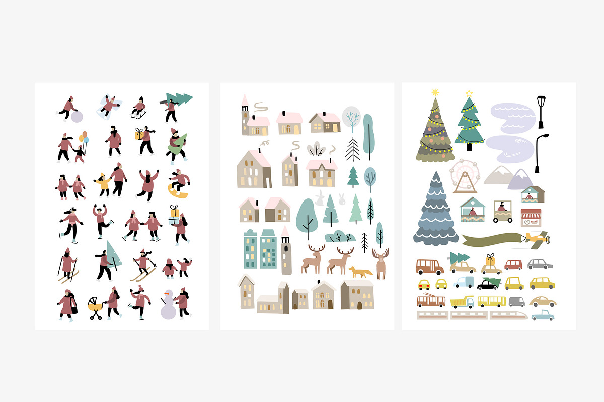 Christmas in big city. Vector maps., an Illustration by bioraven (Photo 7 of 12)