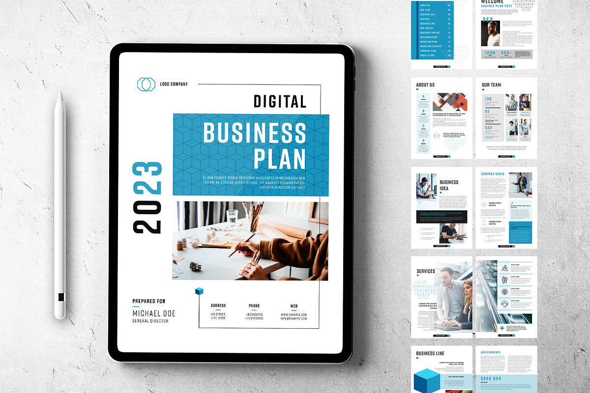 E-Business Plan Layout, a Presentation Template by Grkic Creative (Photo 1 of 4)