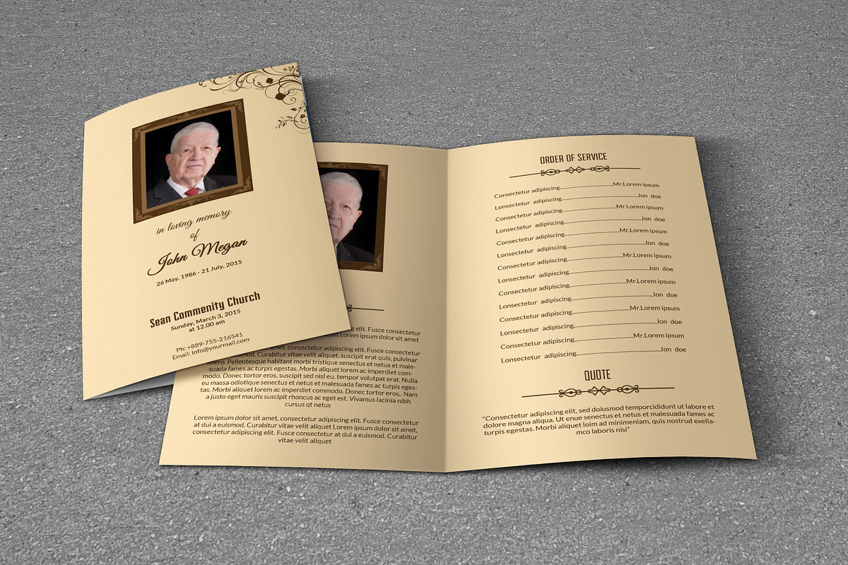 Simple Funeral Program Template-T220, a Brochure Template by Template Shop (Photo 2 of 4)
