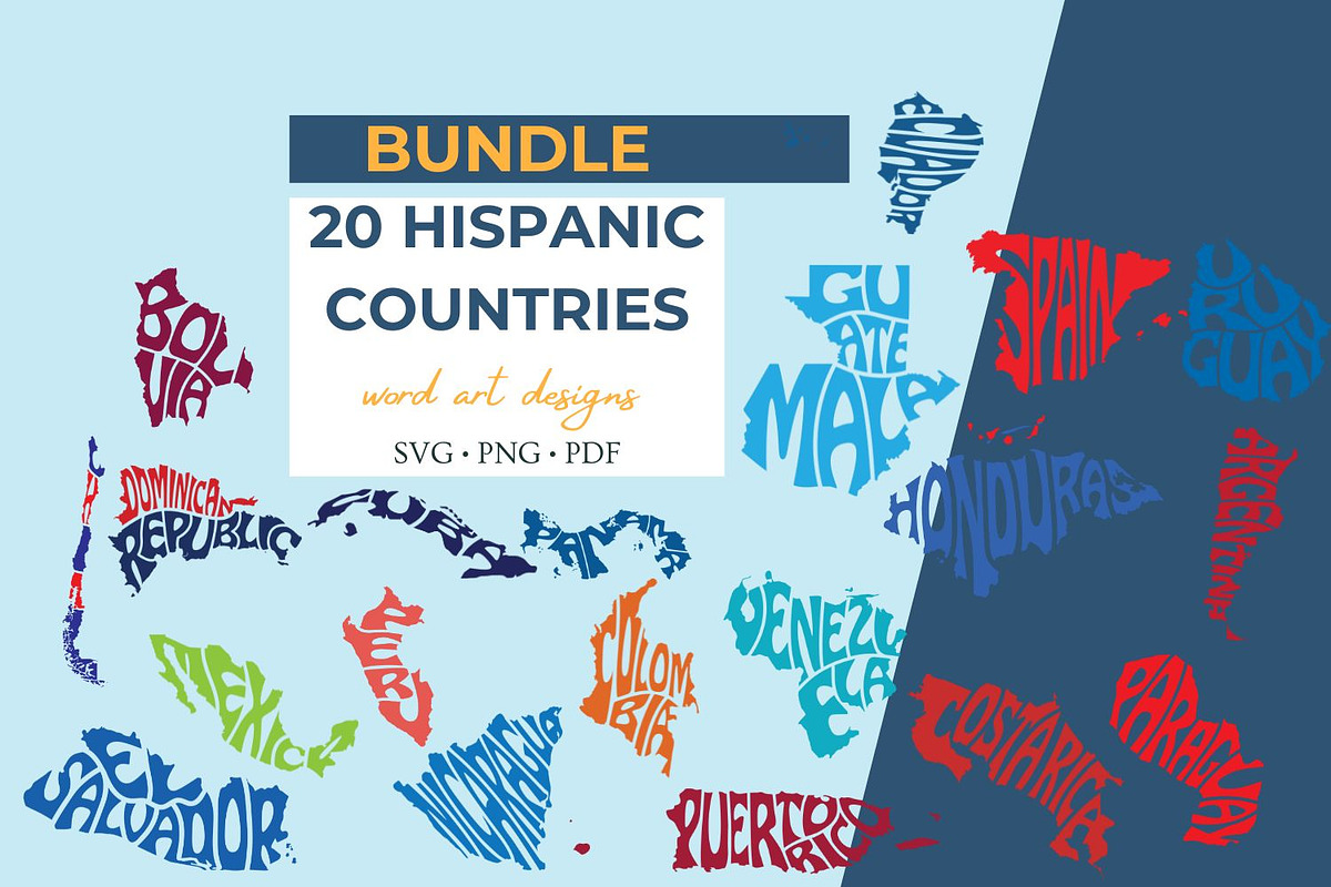 20 Hispanic Countries, a Graphic by DigitalDesignsLaura (Photo 1 of 3)