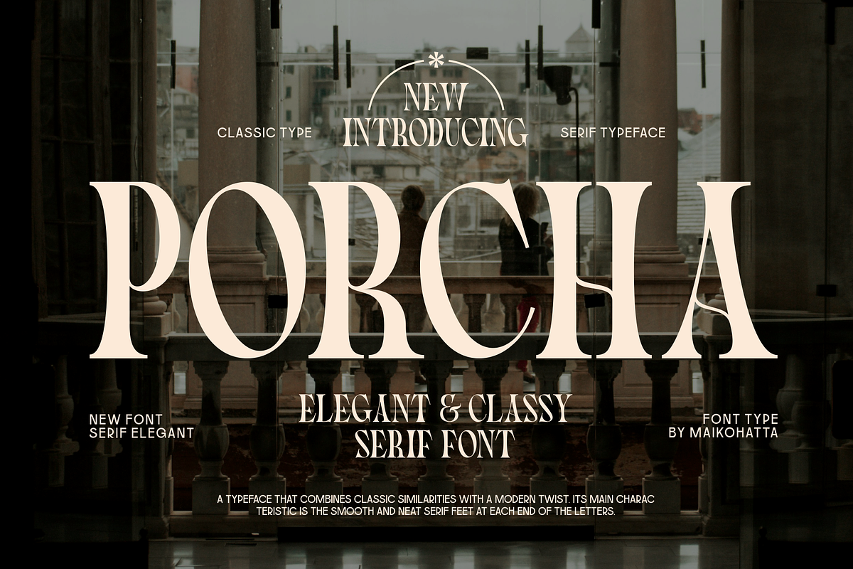 Porcha - Elegant Serif Font, a Serif Font by MaikoHatta (Photo 1 of 9)