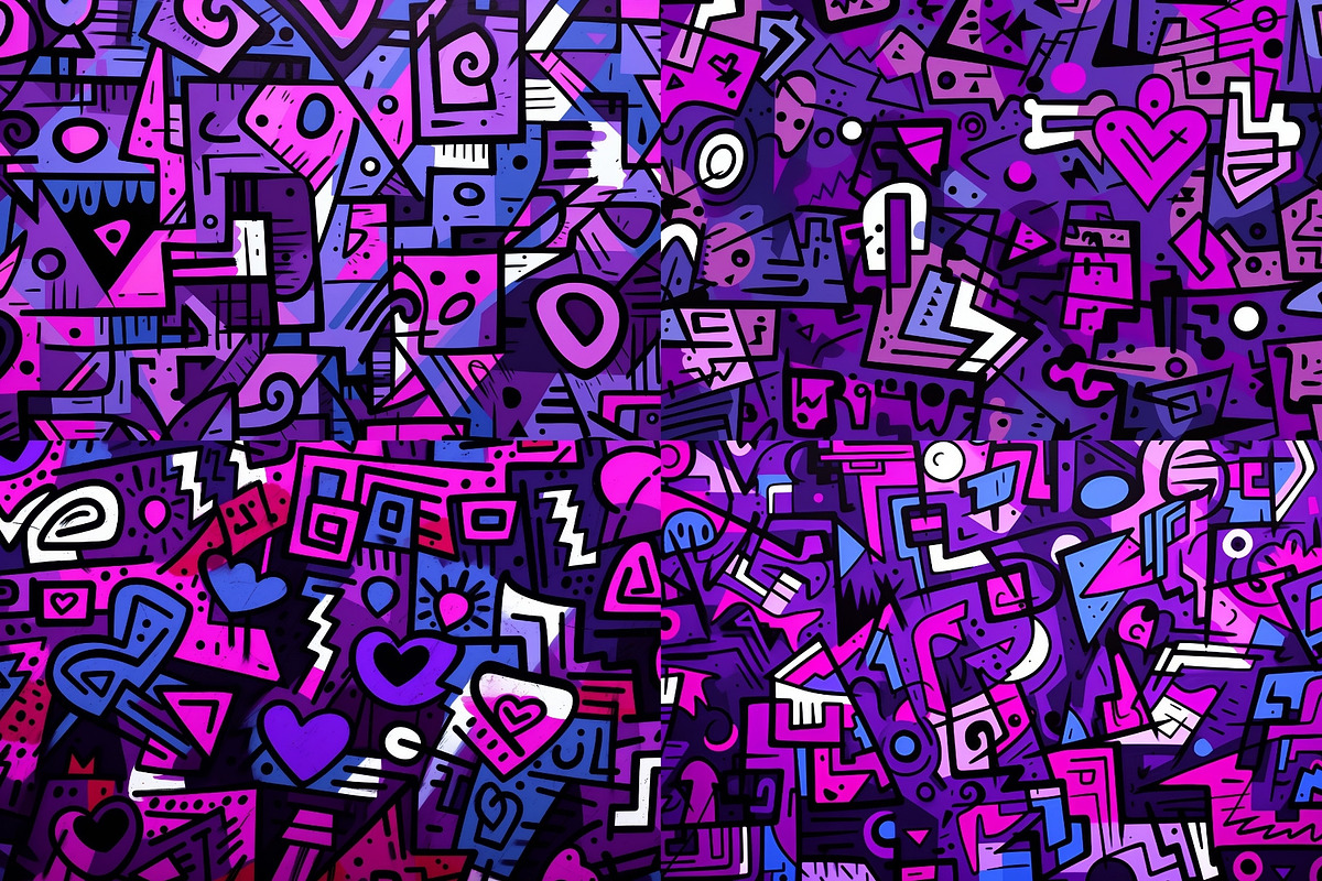 16 Purple Graffiti Backgrounds, a Background Graphic by HipFonts