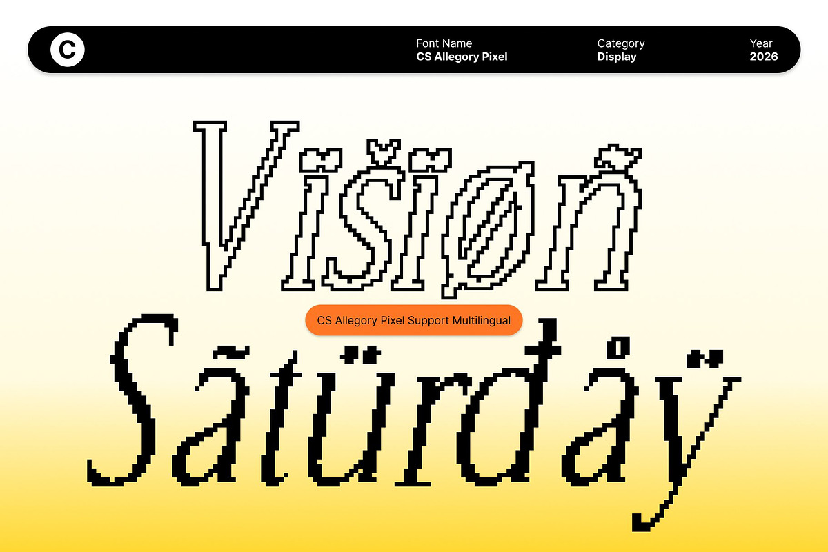CS Allegory Pixel, a Serif Font by Craft Supply Co. (Photo 5 of 8)