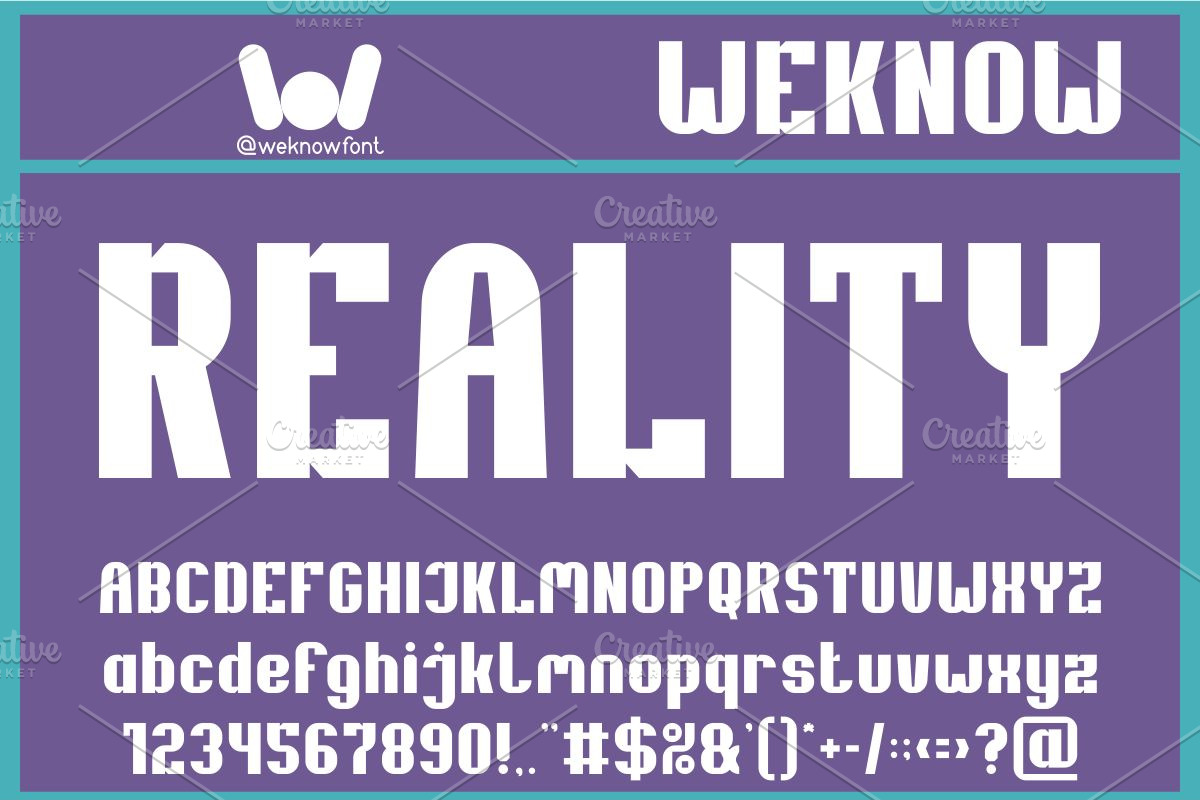 Reality Font, a Font by weknow (Photo 1 of 8)