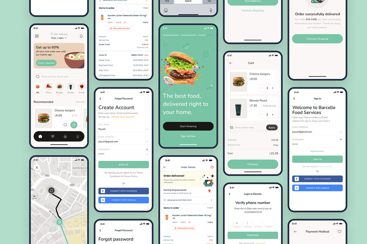Barcelle  - Food Ordering App UI Kit, an UI Kit Template by piyush608 (Photo 2 of 8)