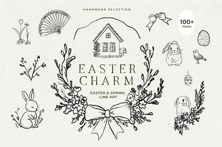 Handmade Cute Easter Icons, an Object Graphic by Laras Wonderland