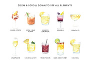 Watercolor Cocktails and Drinks Set, a Food Illustration by MumAndMe (Thumbnail 2 of 3)