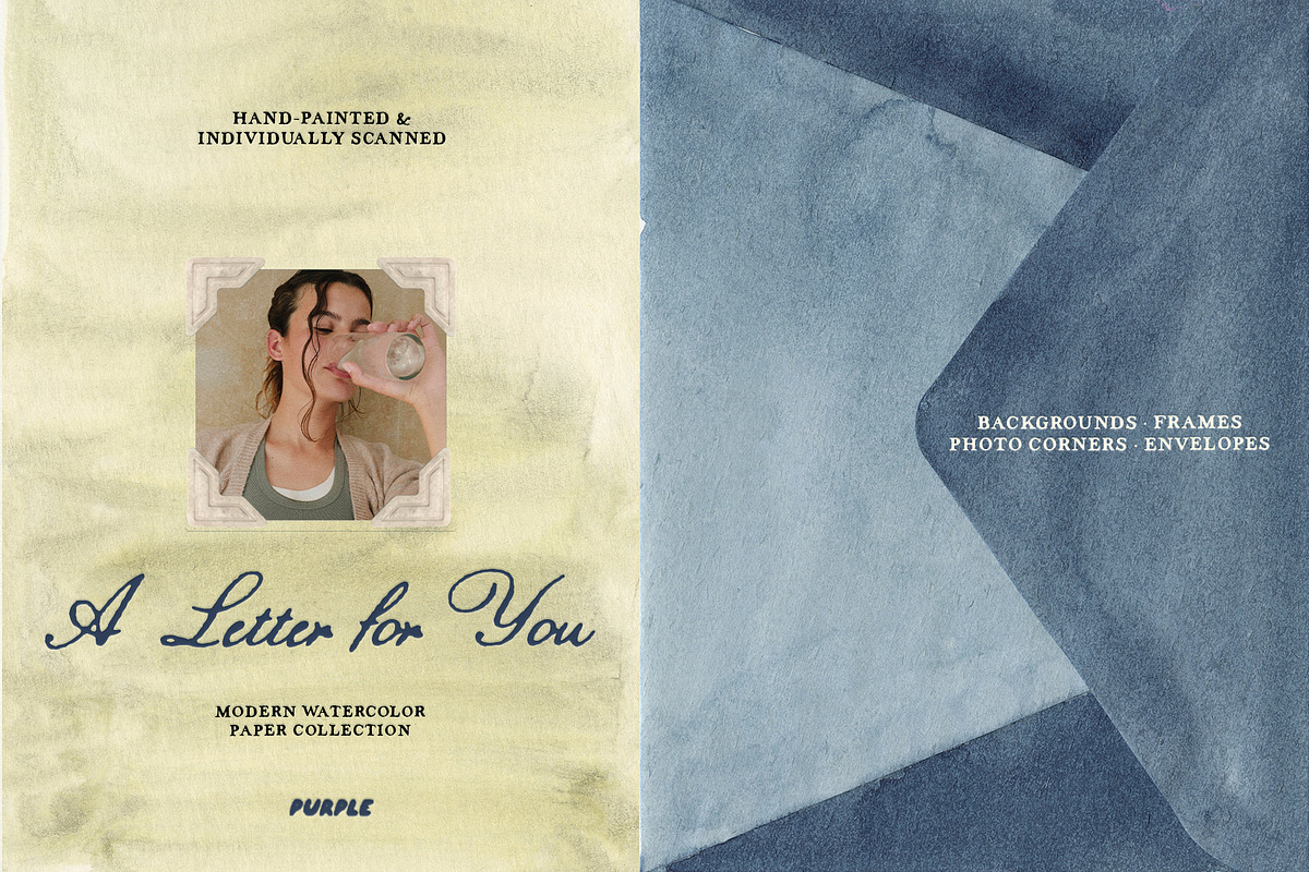 A Letter for You: Watercolor Collage, an Object Graphic by Purple (Photo 1 of 16)