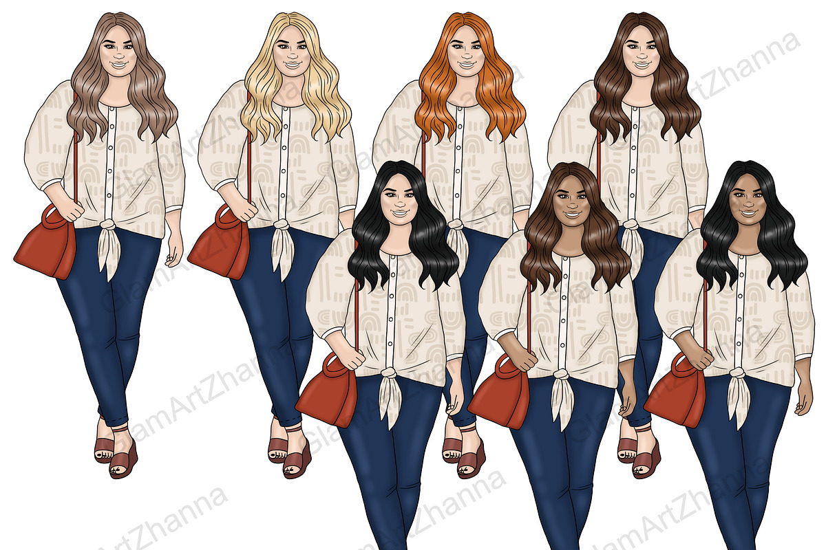 Natural Girls Clipart, a Person Illustration by GlamArtZhanna (Photo 3 of 4)
