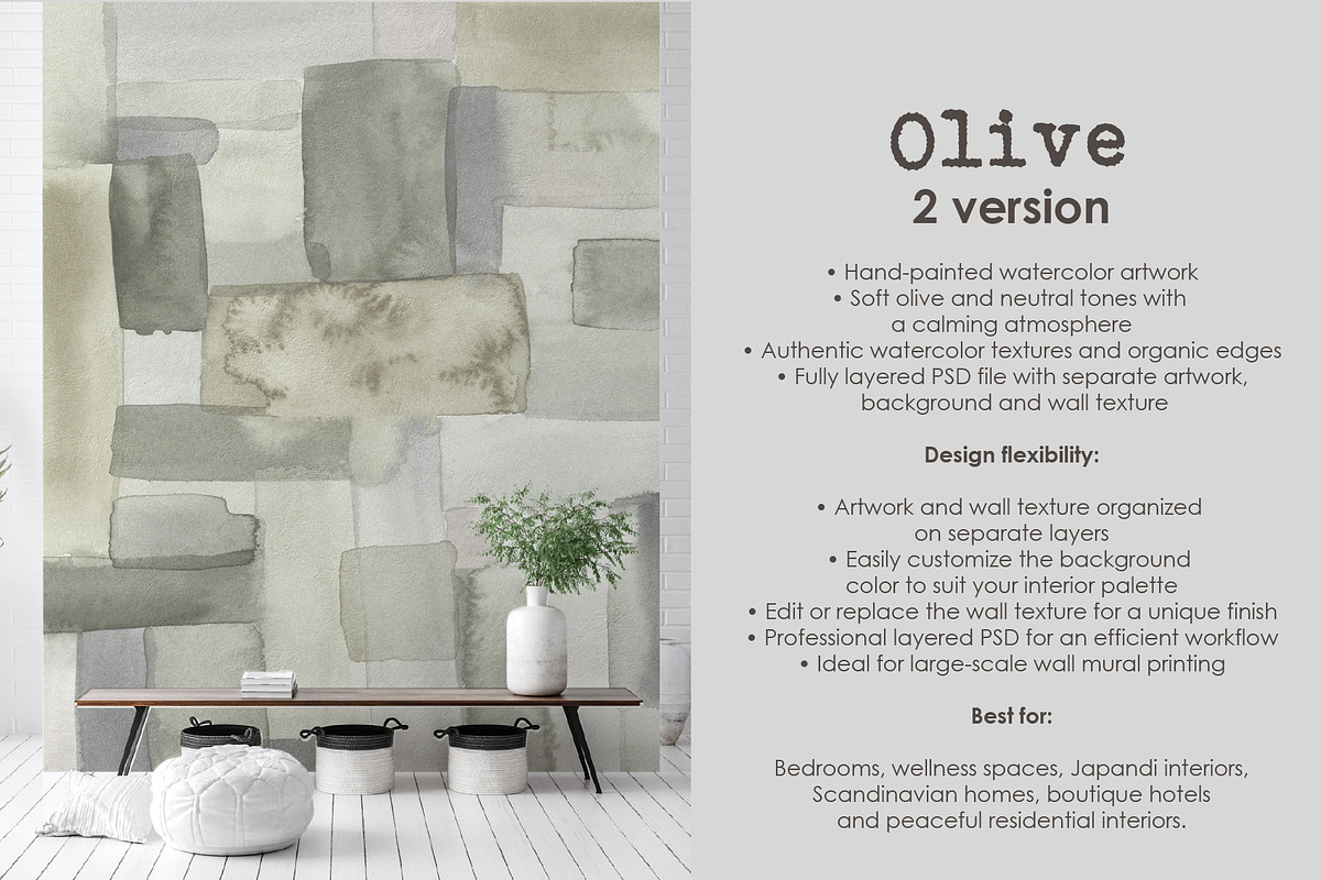 Alura watercolor abstract wall mural, a Wallpaper Graphic by Timofi Art (Photo 7 of 20)