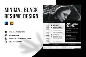 Minimal Black CV & Resume