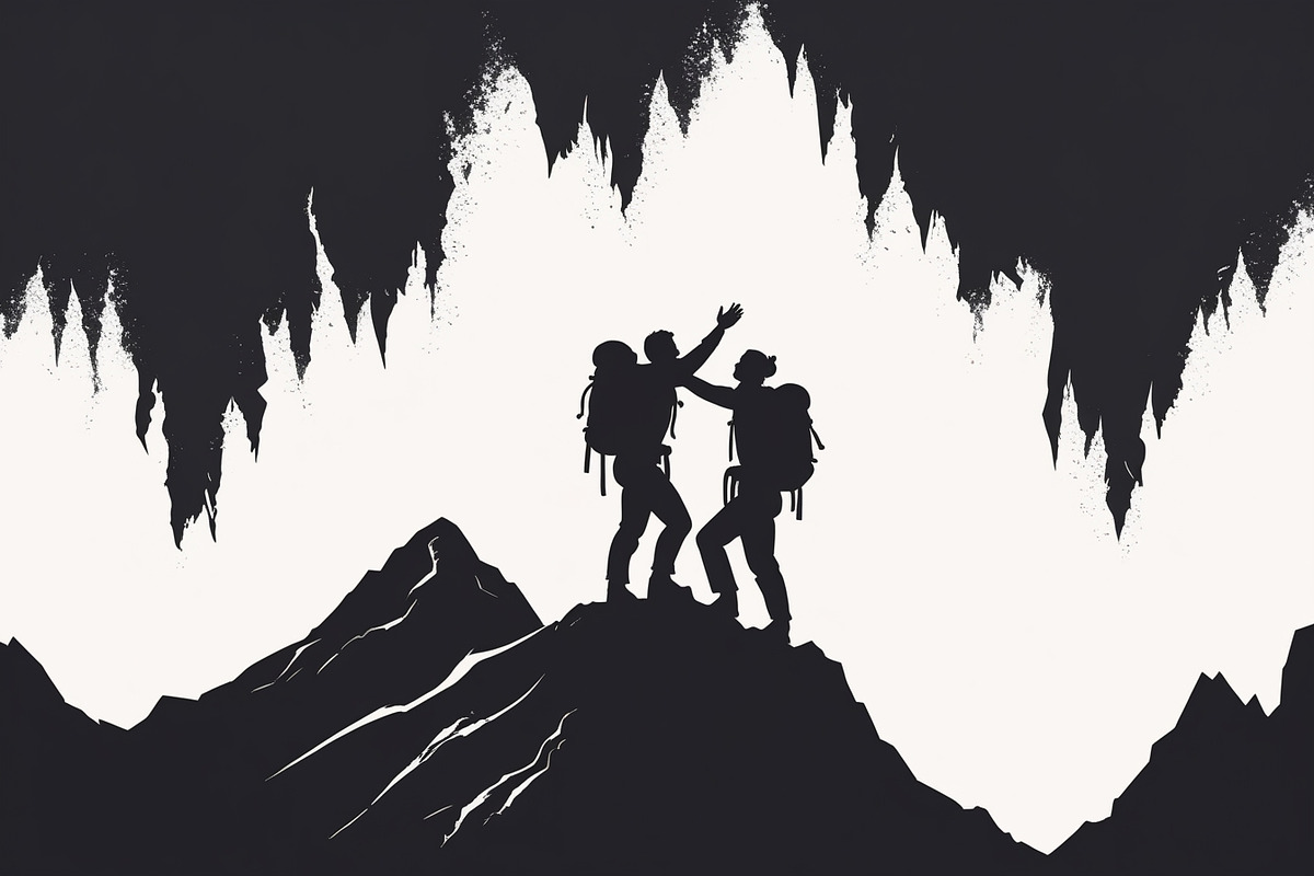 Mountain Hiking Silhouette Set, an Illustration by BIPLOB EXPERT (Photo 11 of 21)