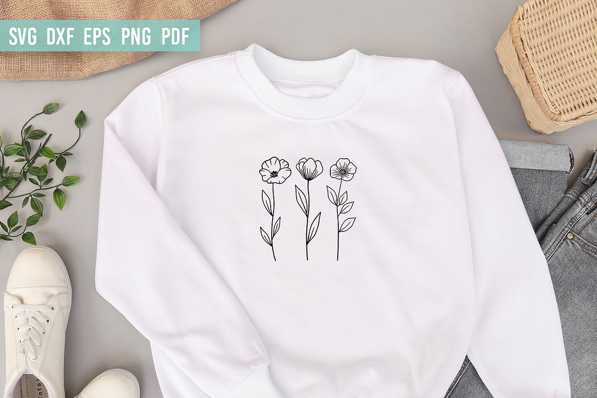 Wildflower Line Art Set, a Decorative Illustration by Irina Ostapenko (Photo 3 of 3)