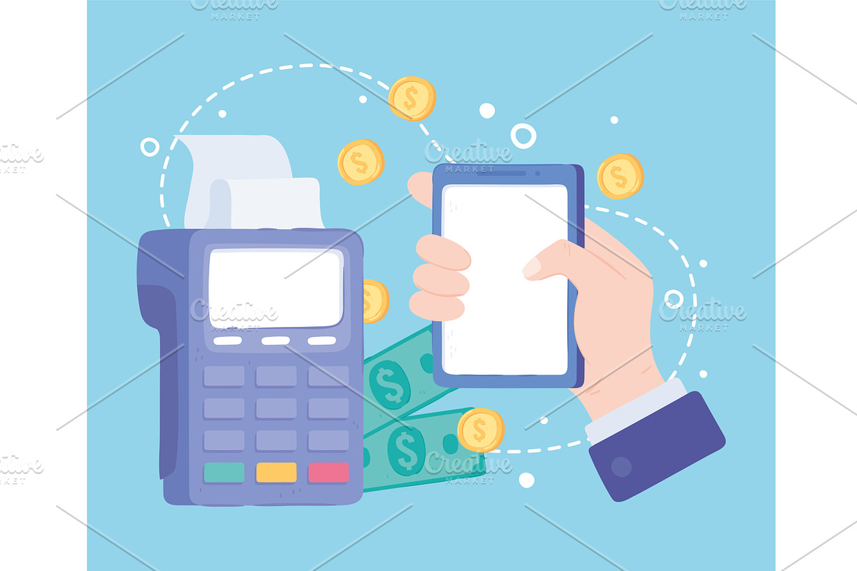 mobile money transfer, a Finance Illustration by studiogstock