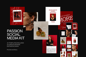 PASSION Social Media Kit Canva, a Social Media Template by Aire Studio