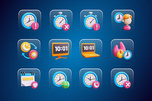 Clock 3D Icon