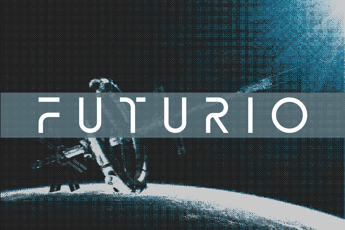 Futurio Futuristic Display Font, a Sans Serif Font by GRAPHLAB (Photo 1 of 6)