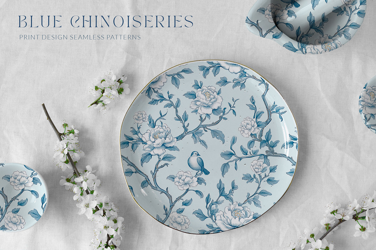 Chinoiseries Vector Seamless Pattern, a Pattern Graphic by Olya Creative (Photo 4 of 10)
