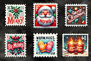 Christmas Greetings Stamp Collection, an Illustration by RobertsArt (Thumbnail 5 of 5)