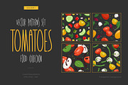 Tomatoes Vector Patterns, a Food Illustration by AKOMIX (Thumbnail 1 of 6)
