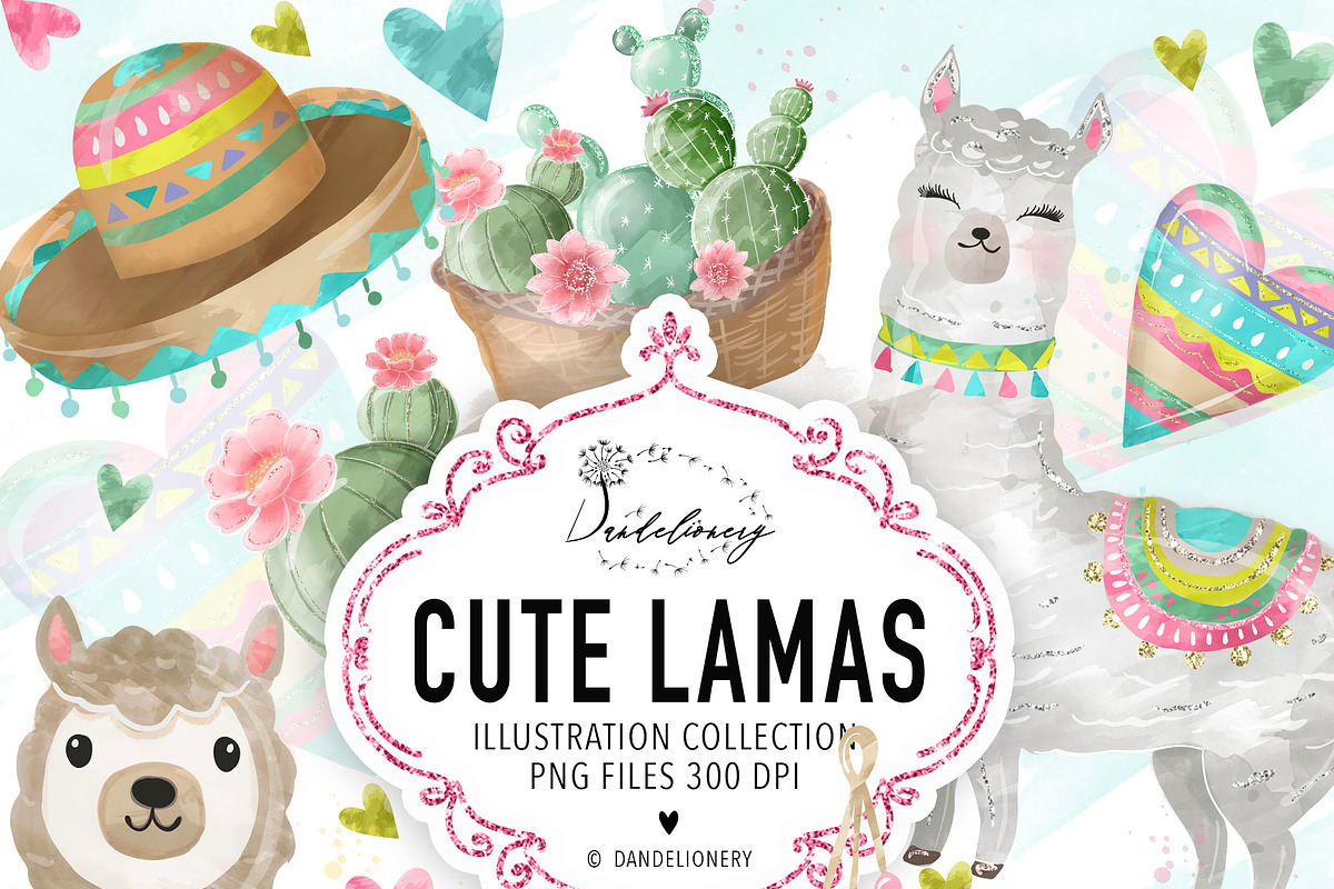 -50% Cute Llamas design, an Animal Illustration by designloverstudio (Photo 2 of 2)
