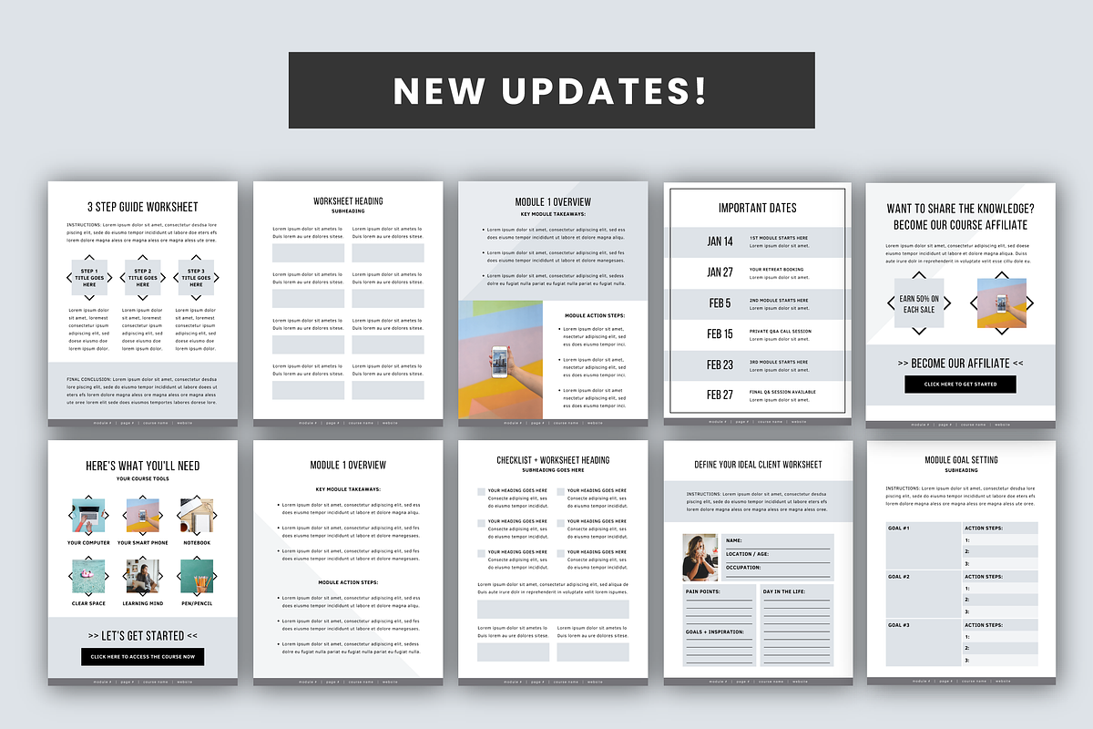 eCourse Resource Bundle, a Design Template by Studio Soluna (Photo 16 of 31)