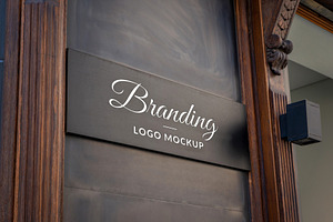 Wooden Wall Sign Mockup