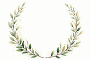 Sage Greenery Watercolor Frame Set, an Illustration by hafijul (Thumbnail 6 of 10)