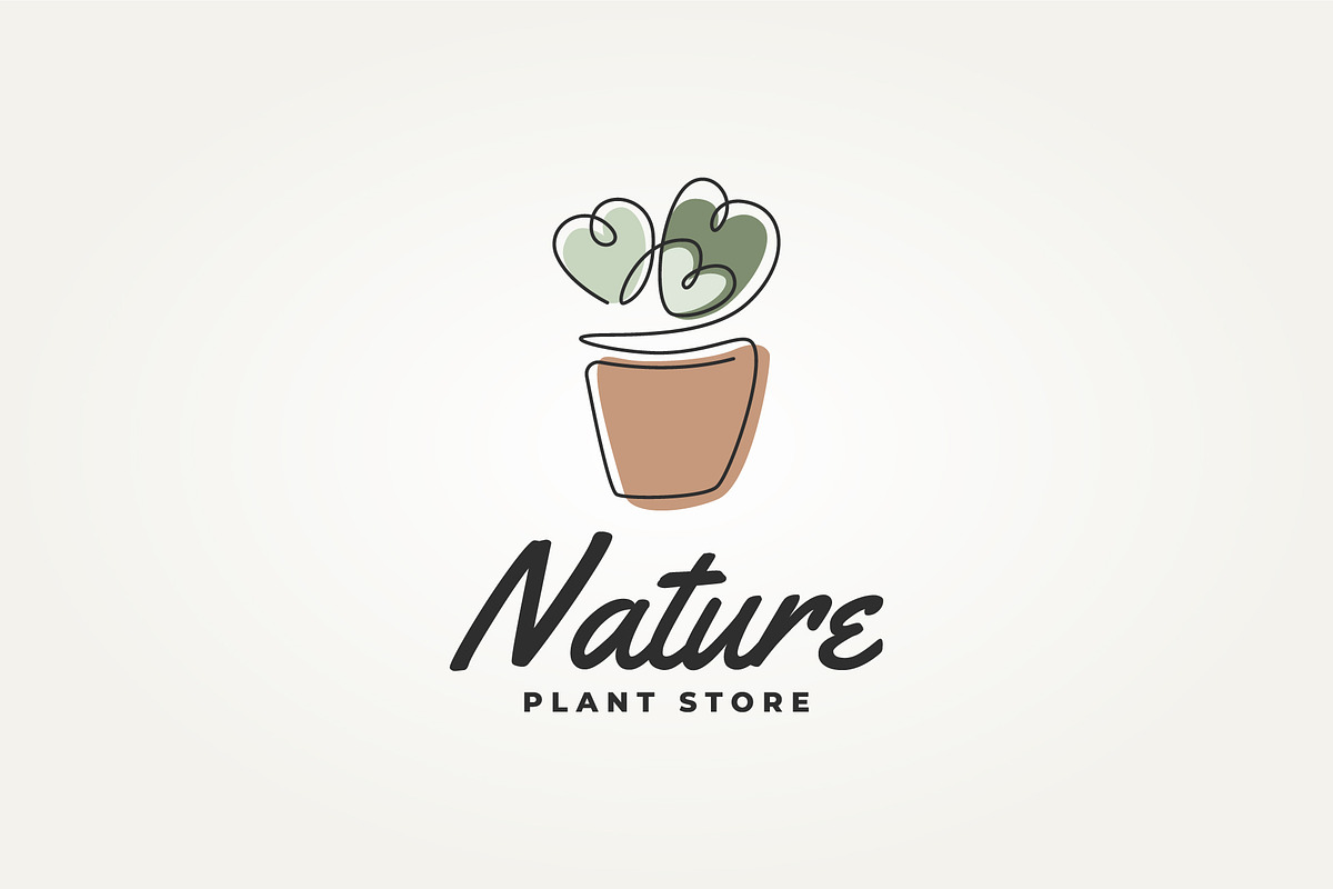 love shaped nature line art logo, a Branding & Logo Template by Blazybone (Photo 1 of 2)