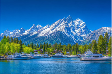 Jackson Lake is seen in the spring, a Nature Photo by ZinetroN