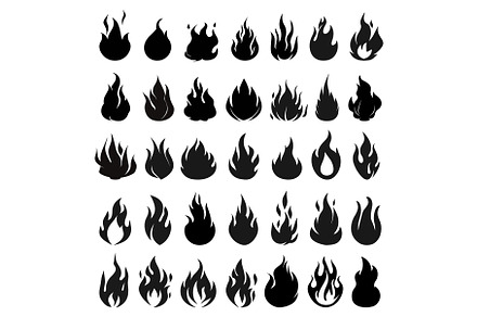 Isolated fires icons. Danger fire, an Object Illustration by Valerie Bodnar