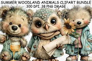 Summer Woodland Animals Clipart PNG, a Seasonal Illustration by Canvas Craft (Thumbnail 1 of 6)