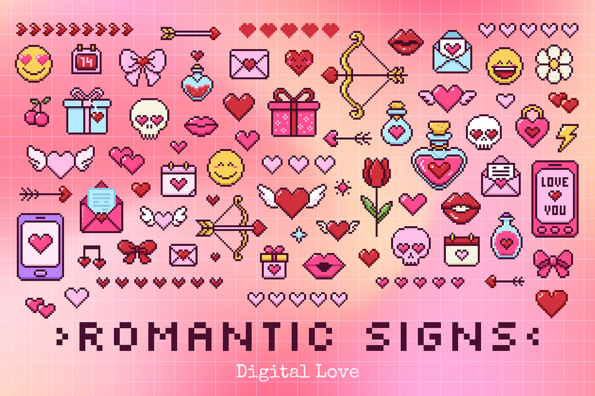 Digital Love: 150+ Pixel Art Kit, an Object Graphic by IuliiaSavko (Photo 9 of 11)