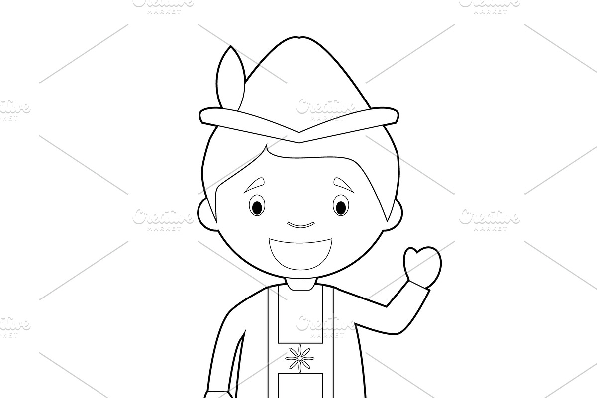 125x Kids of the World for Coloring, an Education Illustration by asantosg (Photo 11 of 23)